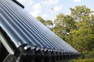 Apricus Evacuated Tube solar collector for solar water heating projects providing solar hot water
